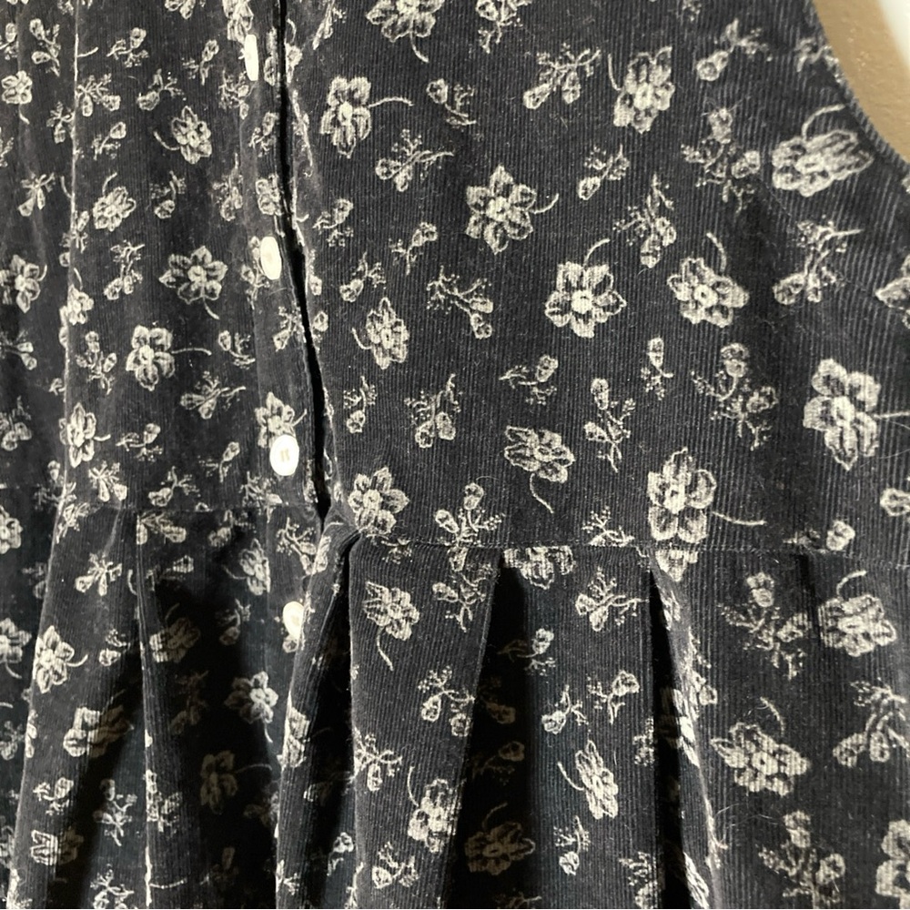 Smith & Hawken Dress size M Corduroy Floral Button Prairie 90’s VTG Cottagecore - Picture 4 of 10